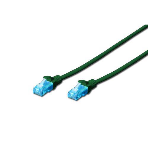 DIGITUS Cble patch RJ45 CAT 5e U-UTP PVC non blind 4x2 awg 26/7  Vert 0,5 m