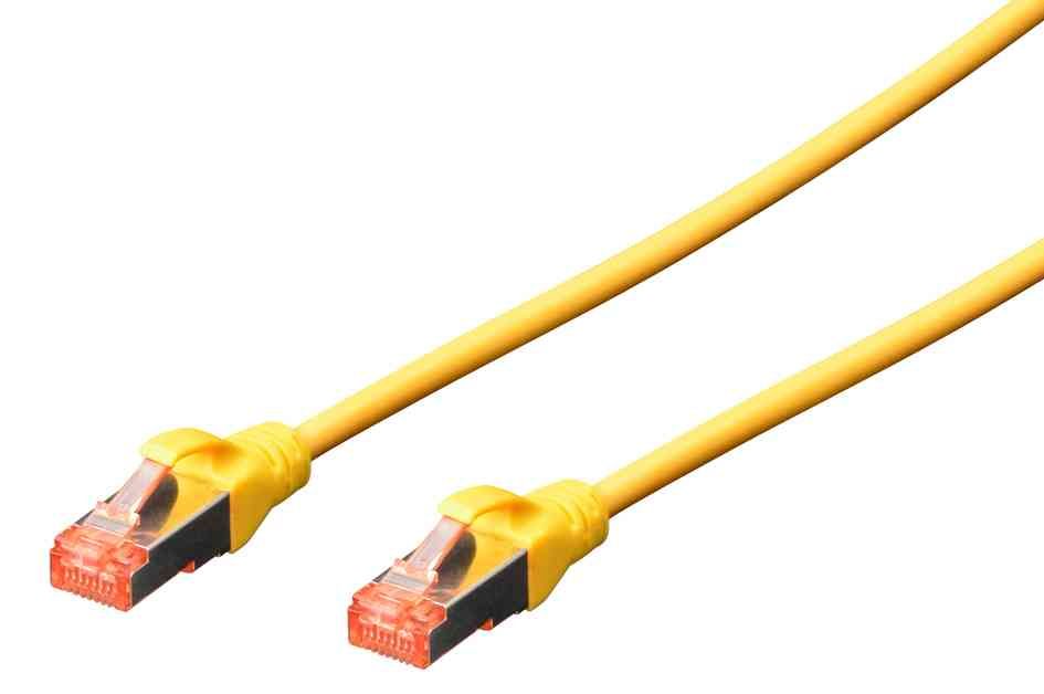 DIGITUS Cble patch RJ45 LSOH AWG 27/7 CAT 6 S/FTP Blind Bt Rouge 10 m Jaune