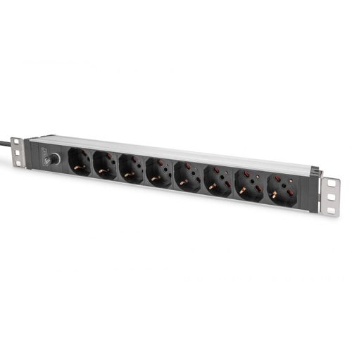 Digitus Socket Strip With Aluminum Profile And Back-Up Fuse, 8-Way It