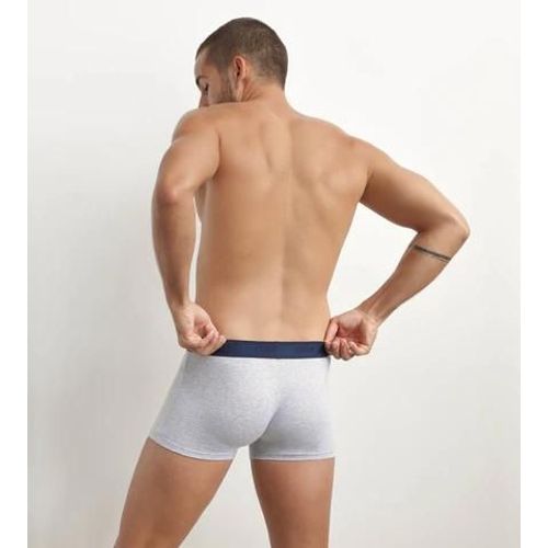 Dim Boxer Homme En Coton Stretch  Ceinture Contraste Gris Dim Fancy