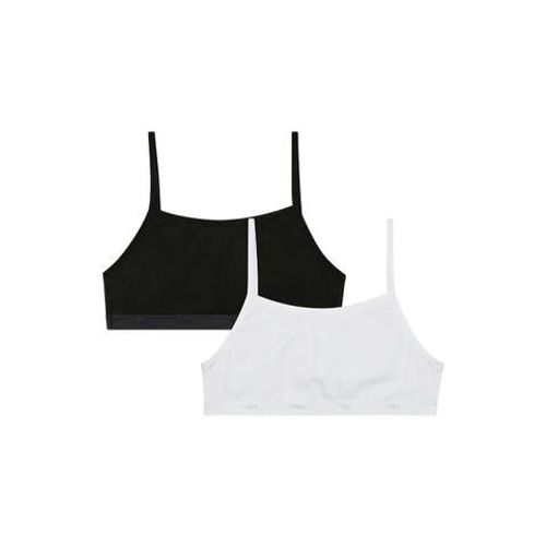 Dim Lot De 2 Brassires Filles Coton Stretch Noir Blanc Les Pockets Ecodim