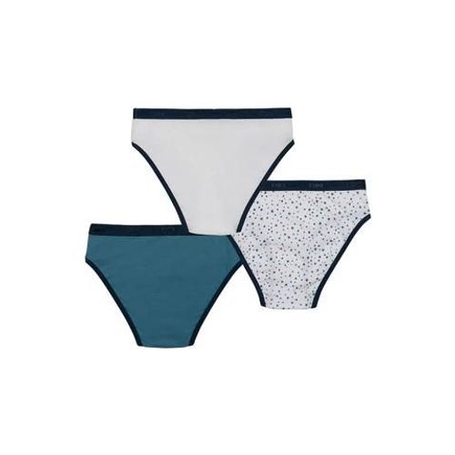 Dim Lot De 3 Slips Fille En Coton Stretch  toiles Blanc Bleu Les Pockets