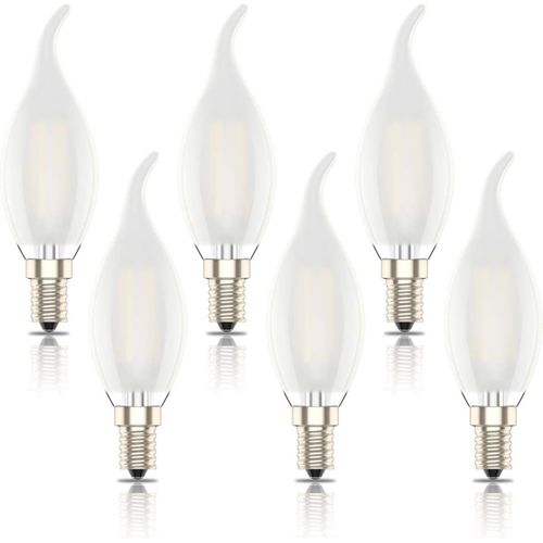 Dimmable Ampoule E14 Led, Ampoule Flamme,Intensit Variable,Mat,Blanc Chaud(2700k),4w quivalent 40w,400lm, Lot De 6[Amp743828]