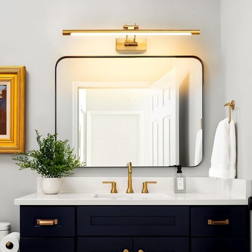 Dimmable Applique Murale Pour Tableaux Et Vitrines, 60cm 15w Led Miroir Salle De Bains Lumire Pivotante Intrieur clairage,3000k/4500k/6000k Laiton Lampes De Lecture Lampe D'affichage