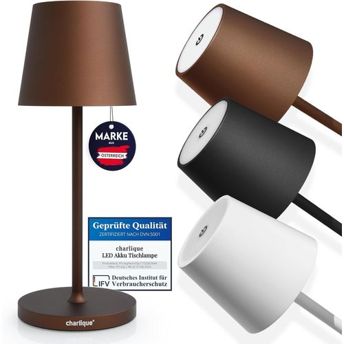Dinner Light Mini - Petite Lampe De Table Design En Marron- Lumire Led Sans Fil Rechargeable Puissante Lampe Usb Portable Et Dimmable - Pour L'intrieur Et L'extrieur