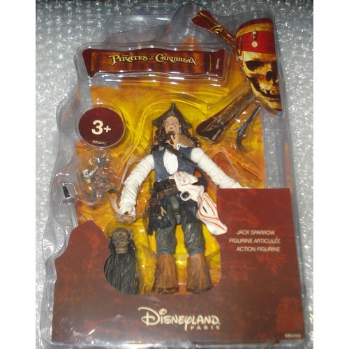 Disney / Pirates Des Caraibes Capitaine Jack Sparrow Figurine Articulée Sculptée (A Partir