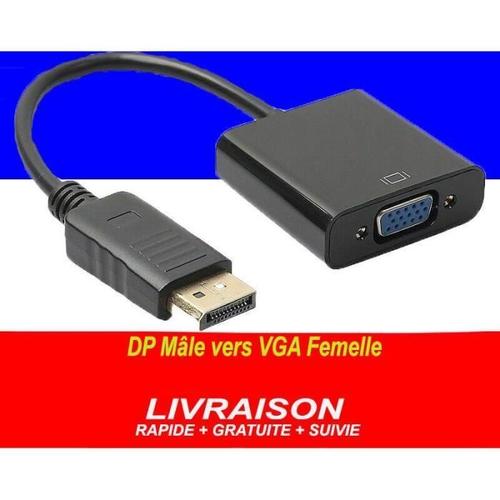 DisplayPort DP Mle vers VGA Femelle Adaptateur Display Port Convertisseur Cble