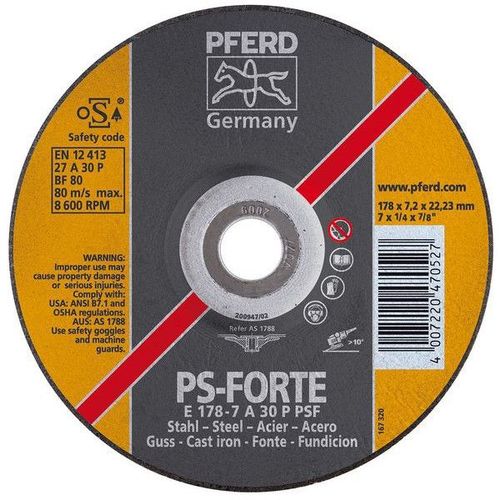 Disque  barber Ps-Forte Pour L'usinage De L'acier Et De La Fonte,  X pais. : 178 X 7,2 Mm, Modle Coud, Vitesse Maxi. 8600 Tr/Mn