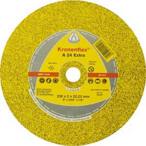 Disque  Trononner A 24 Extra Pour L'usinage De L'acier, Contrecoud,  X pais. : 230 X 3,0 Mm, Modle Droit, Vitesse Maxi. 6600 Tr/Mn