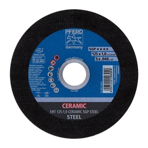 Disque  Trononner Ceramic Sgp Steel D125x1 Mm Droit Acier Perage 22,23 Mm Pferd (Par 25)