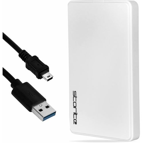 Disque Dur Externe Portable 1 to avec USB 2.0, Transfert de donnes Ultra Rapide, Disque Dur Compact Compatible avec PC, Mac, Windows, Ordinateur de Bureau (Blanc)