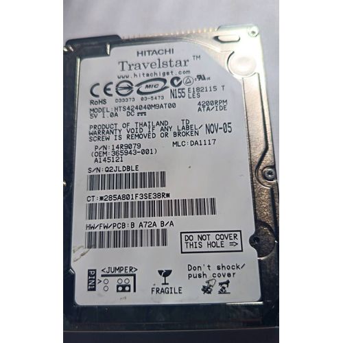 Disque dur Hitachi 40 Go travelstar ata/ide 4200rpm HTS424040M9AT00