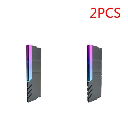 Dissipateur de chaleur en alliage d'aluminium pour ordinateur,technologie de mmoire religieuse,DDR4,DDR5,5V,3 broches,ARGB,AHatchDiAluminum,rsistance  la chaleur - Type Black 2 PCS