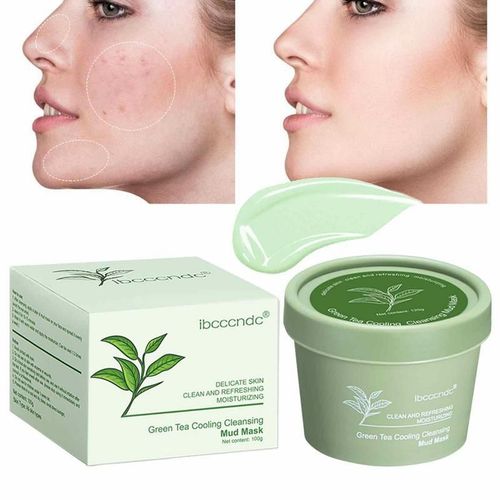 Dissolvant De Points Noirs, Boue De Th Vert, Nettoyage En Profondeur, Hydratant, Gurison Et Relaxation, Crme Pour Le Visage, Masque Purifiant Pour Femmes