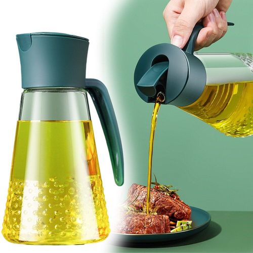 Distributeur Automatique De Bouteilles D'huile D'olive  Couvercle Ouvert De 630ml, Sauce Crative, Verre De Cuisson, Stockage tanche, Bouteille D'huile D'olive, Outil De Cuisine
