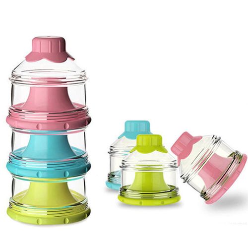 Distributeur De Lait En Poudre Pour Nourrissons A 3 Compartiments, Recipient Pour Aliments Pour Nouveau-Nes, Empilable Et Portable