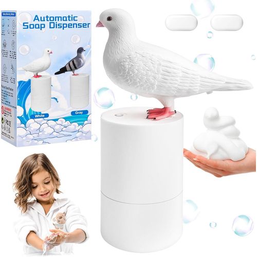 Distributeur De Savon Automatique, Dispenser Di Sapone Piccione Bianco Da 300 Ml, Dispenser Di Sapone Piccione Che Fa La Cacca Divertente Per Lavelli Di Cucina E Bagni, La Schiuma  Spessa[X775]