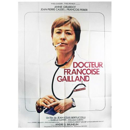 Docteur Franoise Gailland - Vritable Affiche De Cinma Plie - Format 120x160 Cm - De Jean-Louis Bertuccelli Avec Annie Girardot, Jean-Pierre Cassel, Franois Prier, Isabelle Huppert - 1976 #