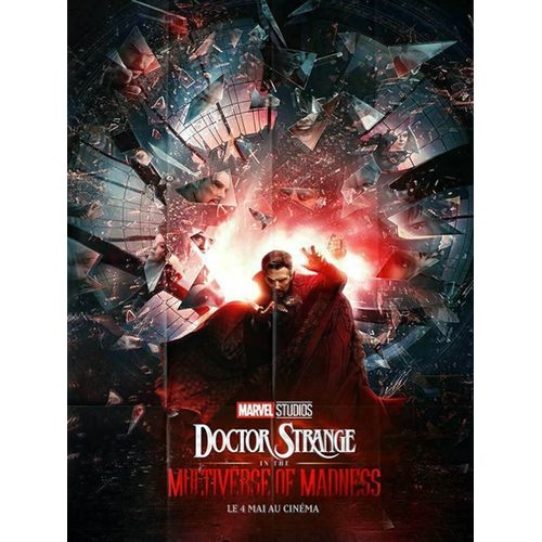 Doctor Strange In The Multiverse Of Madness - Vritable Pr-Affiche De Cinma Plie - Format 120x160 Cm - De Sam Raimi Avec Benedict Cumberbatch, Elizabeth Olsen, Chiwetel Ejiofor - 2022