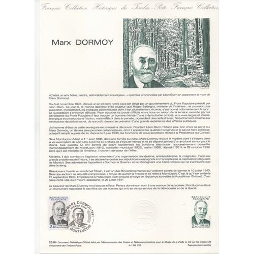 Document Philatlique Officiel 1984 - Marx Dormoy