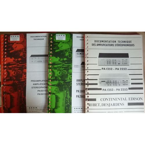 Documentation Technique Continental Edison Amplificateurs Stro Hi-Fi Sries Pa   