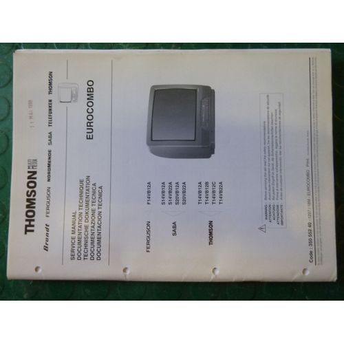 Documentation Technique Thomson Eurocombo Combi Tv/Vhs