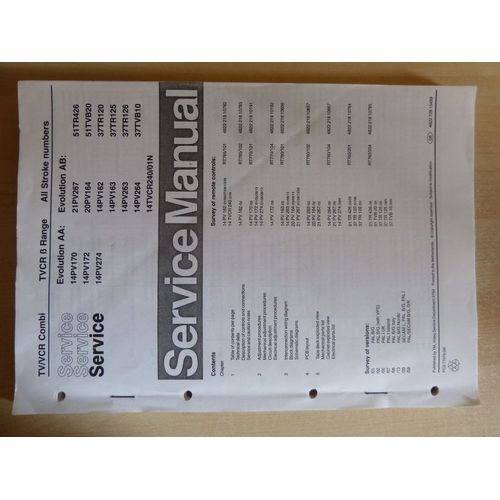 Documentation Technique Tv/Vcr Combi Philips Aa, Ab   