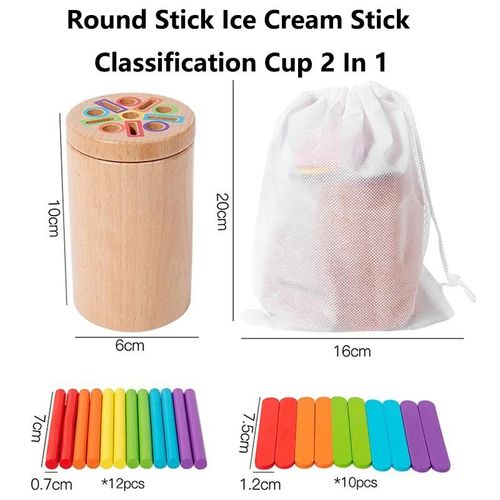 Documents D'apprentissage Montessori En Bois Pour Tout-Petits, Jouets De Tri, Jeux D'association, Dveloppement Mentaires Oriel De La Motricit Fine, Jouets De Planche Occups-Stick And Popsicle