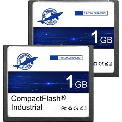 Dogfish Carte Mmoire Compact Flash 1Go 2 Pack CF Card Type I Haute Performance FAT16 pour quipements Industriels et Appareils Photo Numriques Anciens