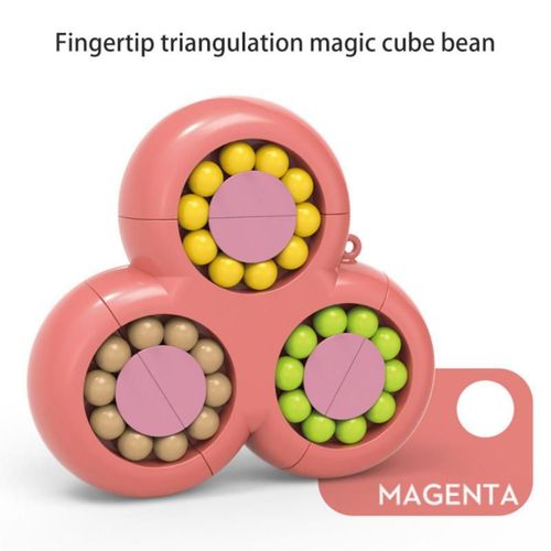 Doigt Magique Cube Rotatif Haricot Magique Intelligence Doigt Cube Enfants Doigt Gyroscope Disque Magique Cube ducatif Jouet Cadeau