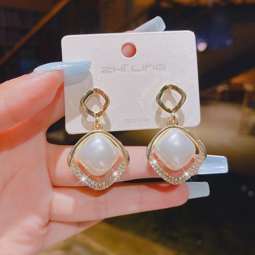 Dongdaemun-Boucles D'oreilles Tendance Corenne, Nouvelle Collection, Temprament Ins, Pompon, Amour, Perle, Cristal, Filet Rouge,  Vendre