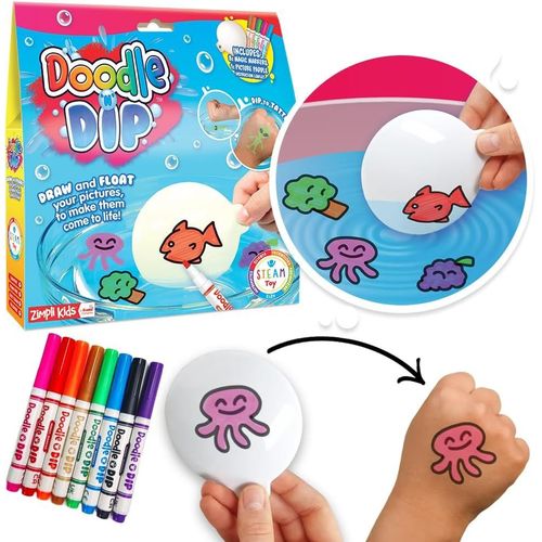 Doodle N Dip: Magical Water Coloring Kit With Temporary Tattoo Fun