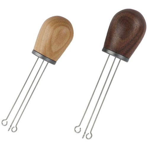 Doseur  Caf  Aiguilles Avec Manche En Bois Massif, Distributeur De Doseur  Caf, Noyer Gris Titane Et Htre, 2 Pices 9109-May14A11023
