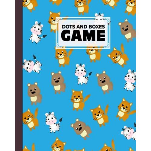 Dots And Boxes Game: Premium Cute Cat Cover Dots And Boxes Game, A Classic Strategy Game - Large And Small Playing Squares, 120 Pages, Size 8