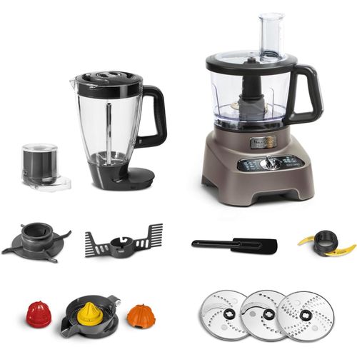 Double Force Robot Multifonction + 10 Accessoires, 1000 W, Blender 2 L, 31 Fonctions, Lames Titanium Fp825E10[KIT6500431]