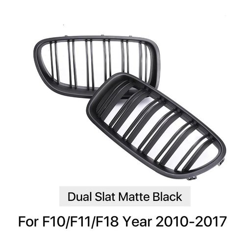 Double Noir Mat - M5 Pare-Chocs Avant Infrieur Kindey Racing Grilles Double Lamelles En Fiber De Carbone Grille Noire Pour Bmw Srie 5 F10 F11 F18 520i 2010-2017