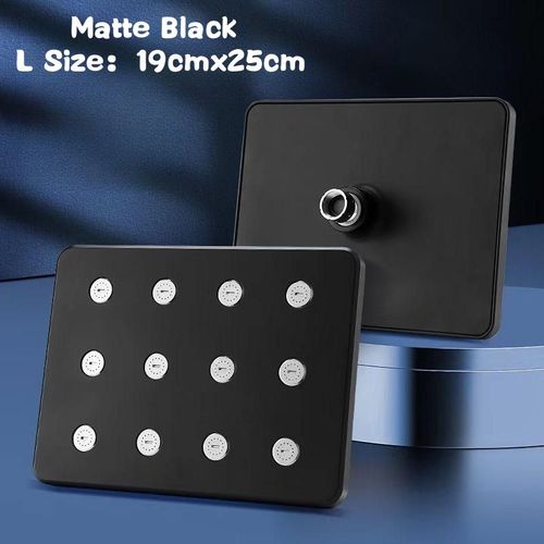 Douche De Pluie Haute Pression 360  Pommeau De Douche  Effet De Pluie,Pulvrisation Suprieure Rotative,Dbit D'eau Magique,Pour Canalisation D'alimentation En Eau Basse Pre - Type L-Square Black