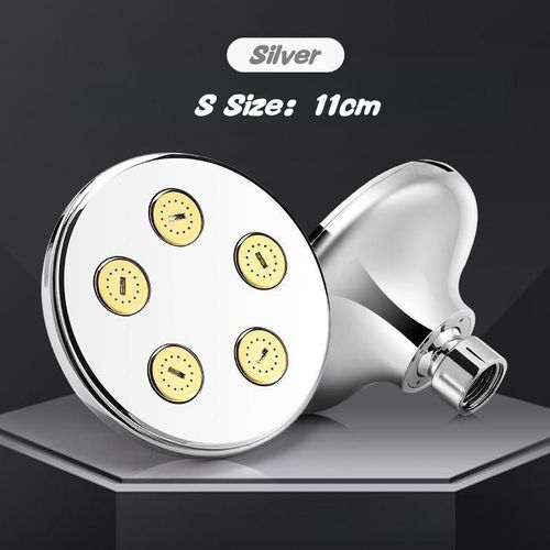 Douche De Pluie Haute Pression 360  Pommeau De Douche  Effet De Pluie,Pulvrisation Suprieure Rotative,Dbit D'eau Magique,Pour Canalisation D'alimentation En Eau Basse Pre - Type S-Round Sliver