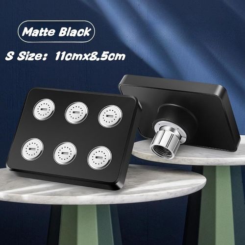 Douche De Pluie Haute Pression 360  Pommeau De Douche  Effet De Pluie,Pulvrisation Suprieure Rotative,Dbit D'eau Magique,Pour Canalisation D'alimentation En Eau Basse Pre - Type S-Square Black