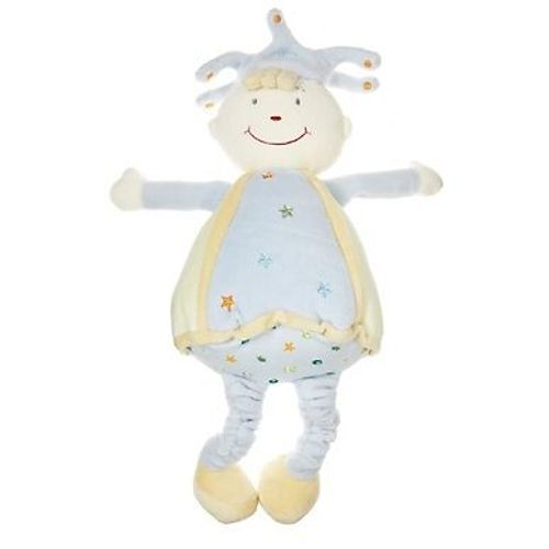 Doudou Berlingot Cajou Etoile Poupe Doll Puppe Bleu Jaune Lutin Fou Du Roi Bouffon Arlequin Couronne Nursery Permanente