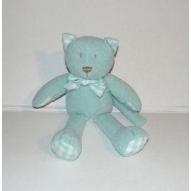 DOUDOU CHAT BLEU JACADI ECHARPE VICHY doudou Rakuten