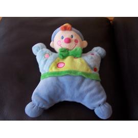 Doudou Clown Lutin Garcon Semi Plat Nicotoy Kiabi Bleu Vert Pois Rakuten