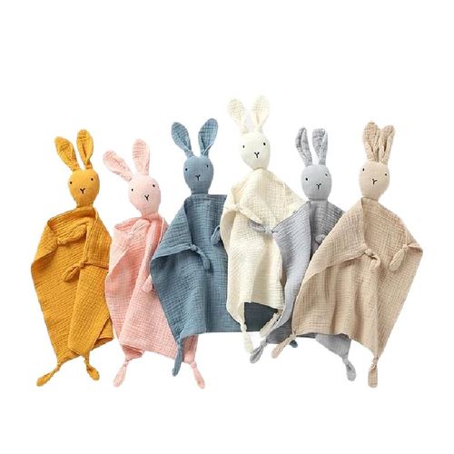 Doudou En Coton Et Mousseline Et Serviette Apaisante Pour Bb, Couverture Douce Pour Nouveau-N, Poupe De Sommeil Pour Enfant, Jouet