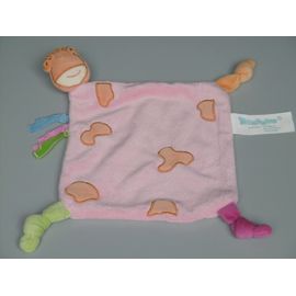 Doudou girafe vache rose orange Kimbaloo Rakuten