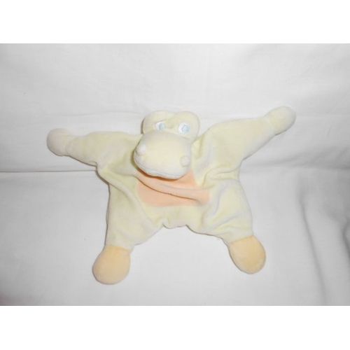 Doudou Jollybaby Jolly Baby Crocodile Alligator Hippopotame Dragon Dinosaure Grelot Semi Plat Coussin Vert Jaune Orange Croix Nombril Criniere Lilas Mauve Bleu