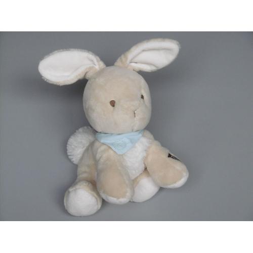 Doudou Lapin Beige Blanc Bandana Bleu Les Amis Kaloo