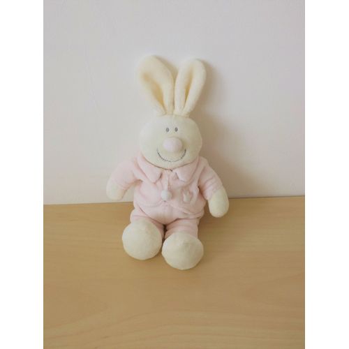 Doudou Lapin Blanc Rose Jollybaby