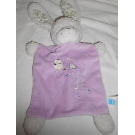 DOUDOU CARRE LAPIN BEBE VERT