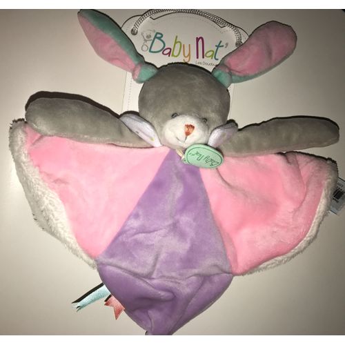 Doudou Lapin Rose Parme Violet Vert D'eau Bleu Blanc Touptis Les Doudous Calins Babynat Jouet Eveil Bebe 