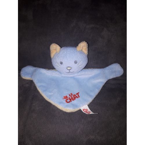 Doudou Le Chat Triangle Bleu Jaune Jemini Lessive